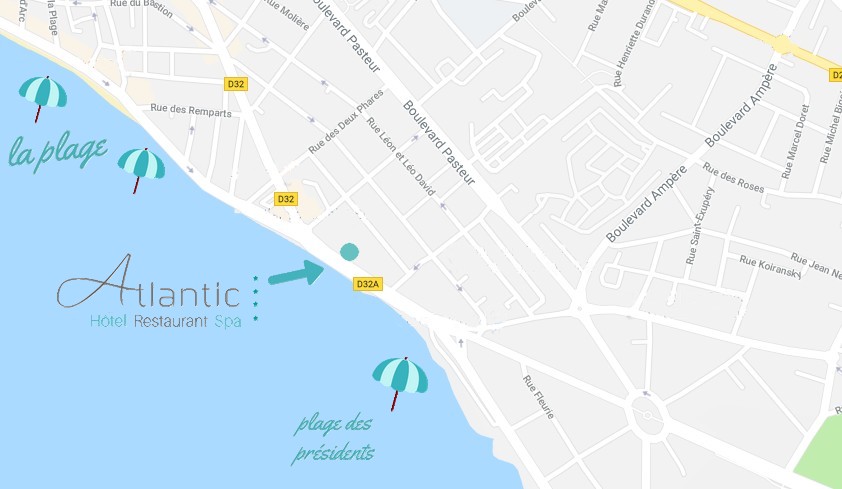 Plan de situation Atlantic Hotel aux Sables d'Olonne