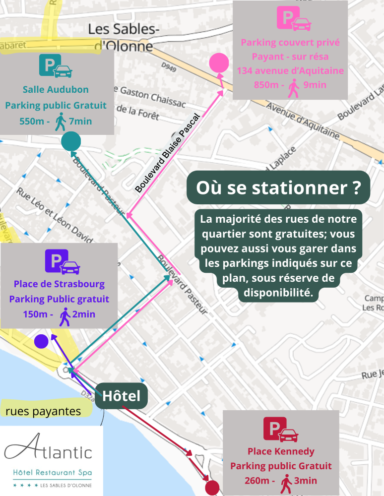 Plan stationnement proche Atlantic Hôtel
